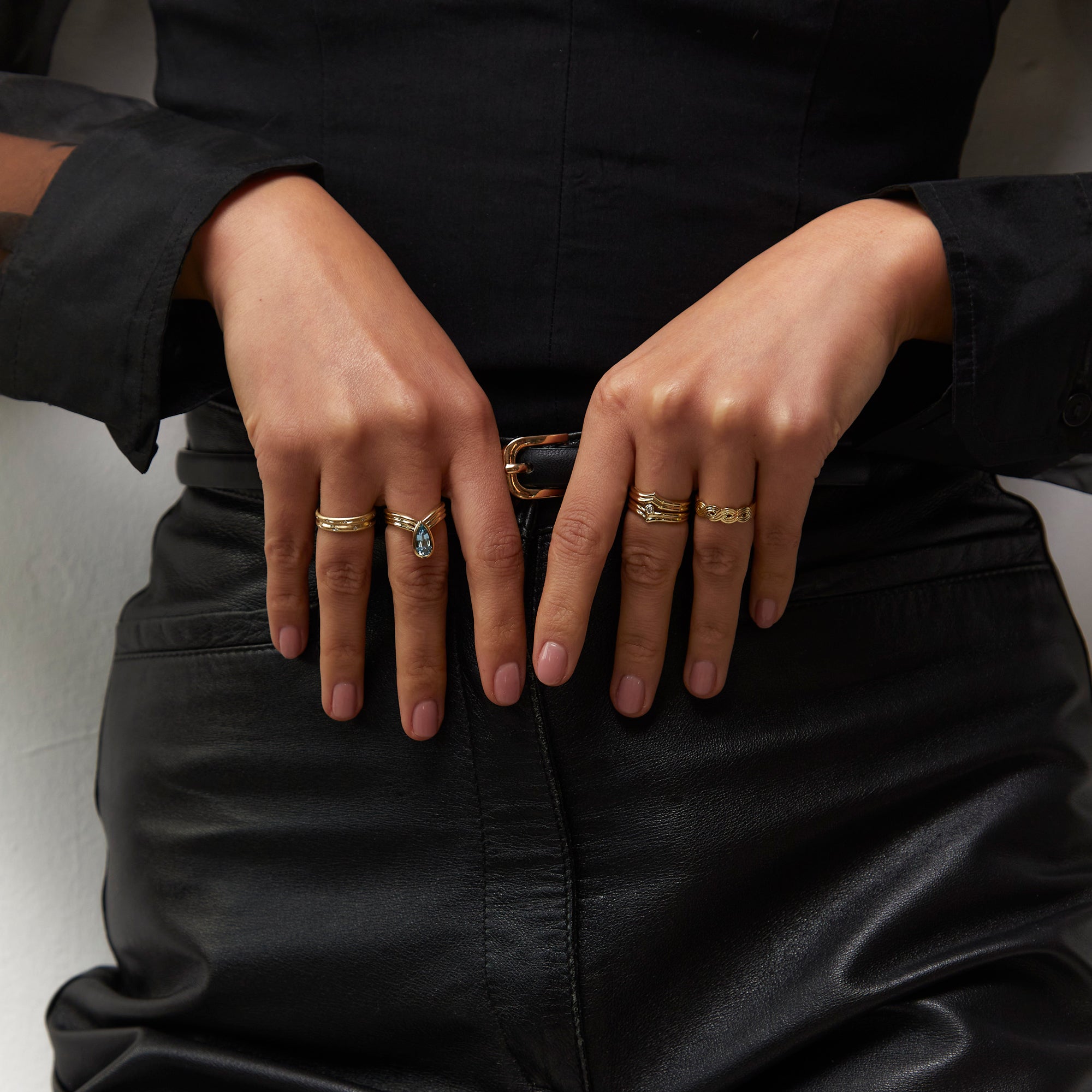 Cascade Gold Diamond Rings & Earrings Collection