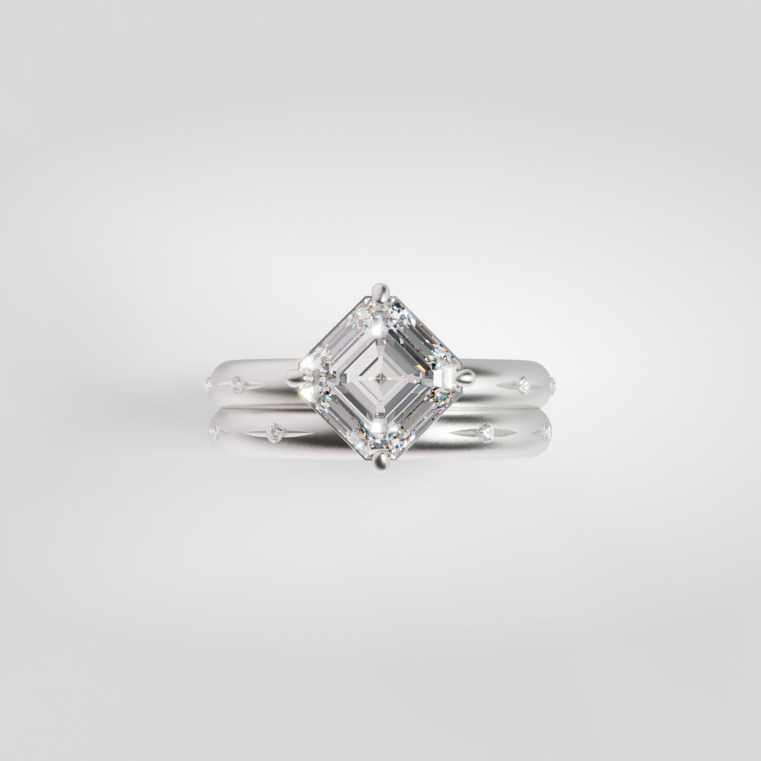 Asscher Diamond Dewdrop Ring for Noy