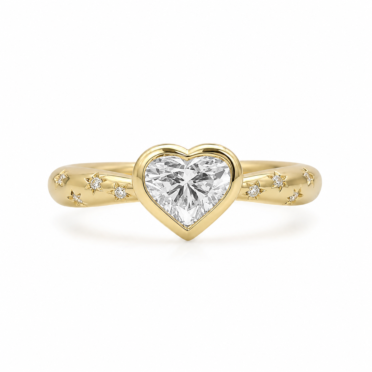 Heart Diamond Bezel Ring for Shir