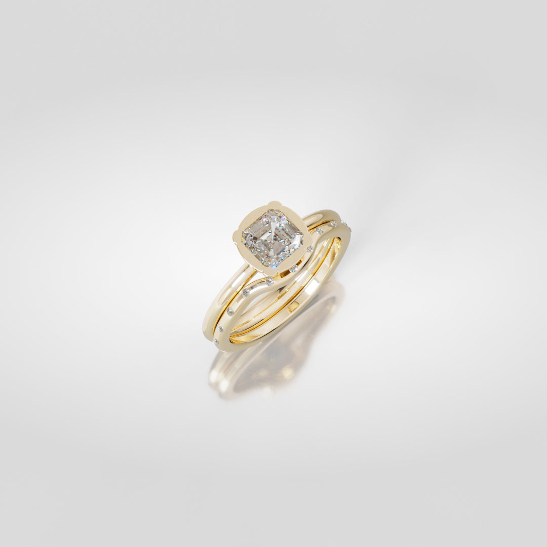 Curved Diamond Wedding Band for Chen